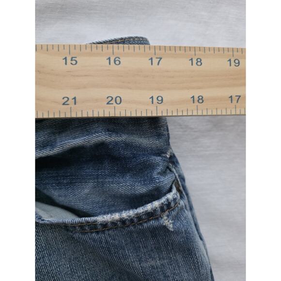 VTG Y2K Abercrombie Fitch Jeans Mens 34x32 Saranac Boot cut Distressed Grunge - Picture 6 of 14